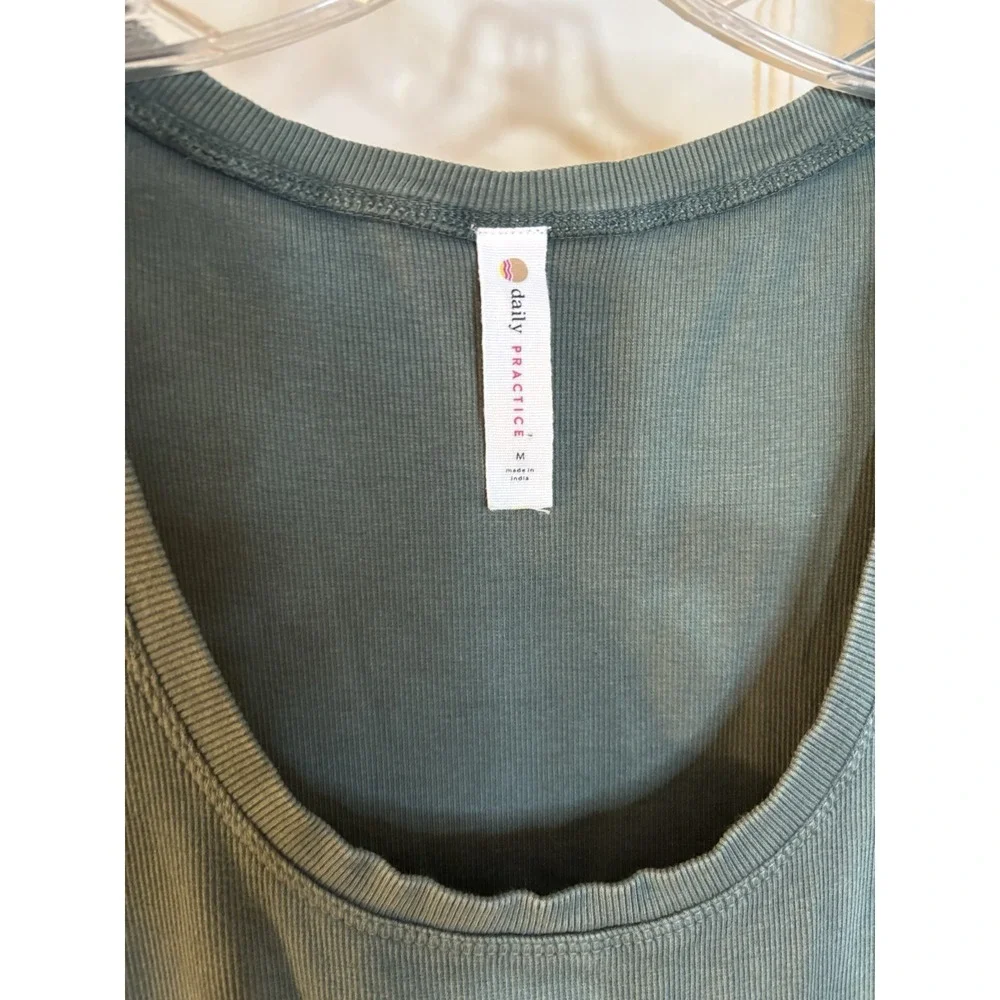 DAILY PRACTICE ANTHROPOLOGIE Dark Green Bubble Hem Tank Dress M‎